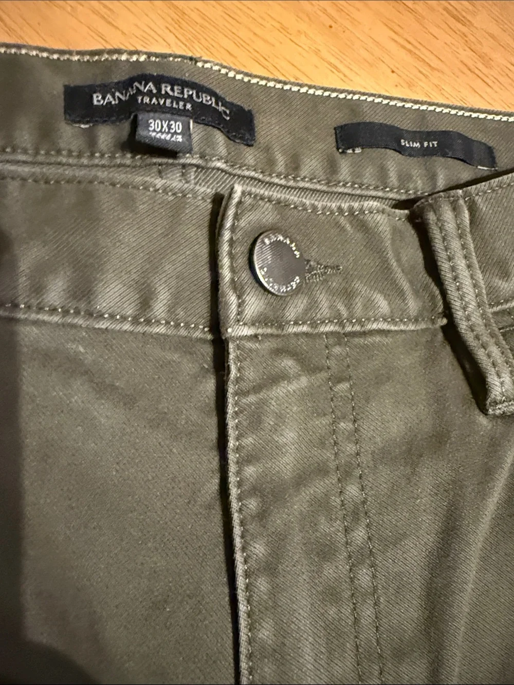 Men's Olive Green Chino Pants - Classic Straight Fit